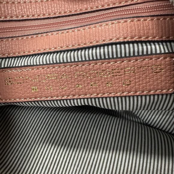 New‎ Sondra Roberts Vegan Leather Tote Shoulder Bag Top Handle Pink Whipstitch - Picture 11 of 11